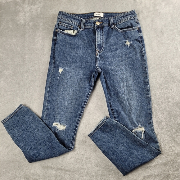 pistola Denim - Pistola Women's Jeans Skinny Blue Distressed Size 29 (fit 30x27 )